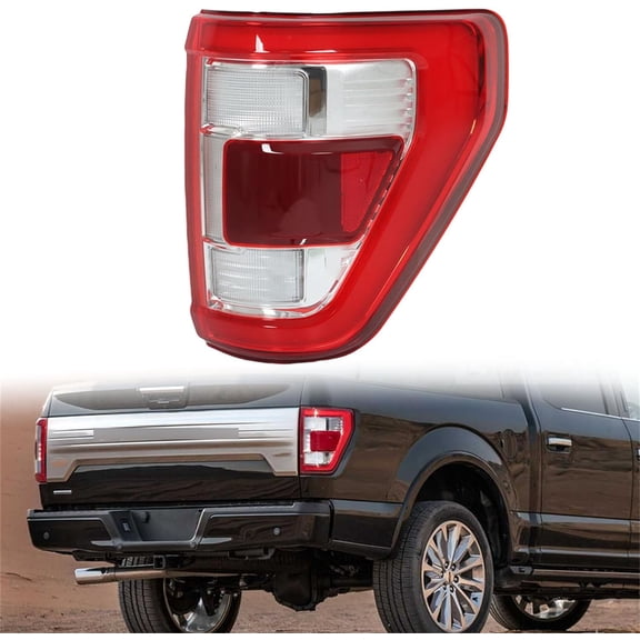 LABLT Tail Light Assembly Repalcement for 2021 2022 2023 Ford F150 Passenger Right Side Rear w/Blind Spot White Frame Taillights ML3Z-13404-D