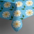 thumbnail image 4 of 60x60in(152x152cm) Square Tablecloth, Waterproof Polyester Table Cover, Wrinkle Resistant & Washable Fabric for Dining, Kitchen, Picnic, Daisy Flowers Print, 4 of 6