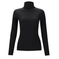 thumbnail image 4 of Fiaer Turtleneck Sweater for Women Plus Size Long Sleeve Warm Solid Color Trendy Lightweight Casual Knit Tops Black L, 4 of 5