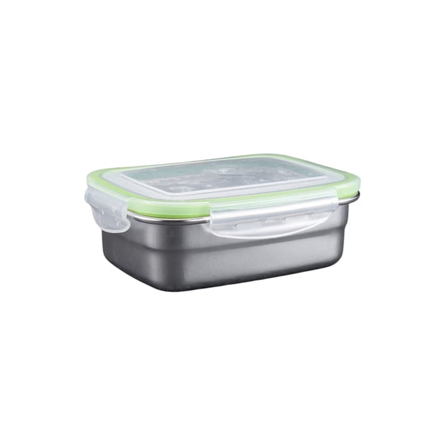 Caja de Almuerzo de Acero Inoxidable 304 Refrigerador Sellado con Tapa, Organizador Rectangular de Almacenamiento de Alimentos, 20x14.5x6.5cm / 7.8x5.7x2.5In Transpreservación Contenedor Pequeña Caja