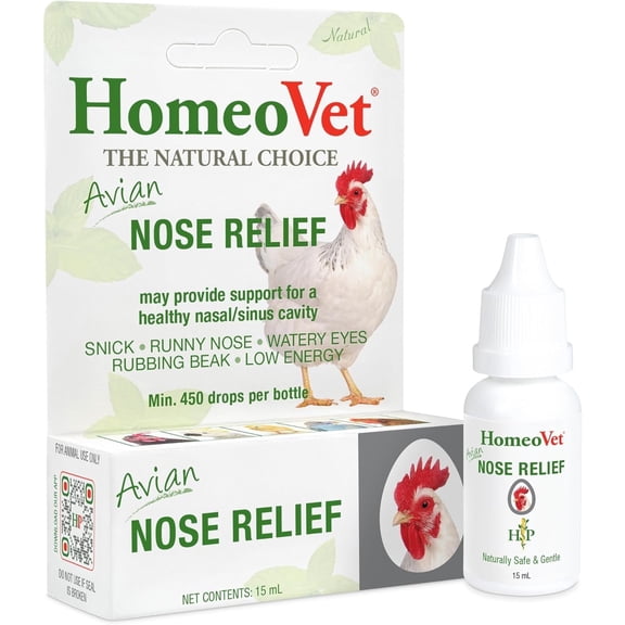 HomeoPet Avian NOSE RELIEF Nasal and Sinus Health Support Drops for Birds, 15 mL