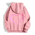 thumbnail image 5 of Womens Zip Up Hoodie With Pink Ribbon Printed Oversized Wash Sweatshirts Heavyweight Fall Fashion Outfits Casual Jackets Winter Clothes (Pink, M), 5 of 6