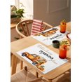 thumbnail image 4 of Fall Pumpkin Placemats Set of 12 Thanksgiving Watercolor Sunflower Cart Heat Insulation Washable Place Mats, Rustic Non-Slip Table Mats for Dining Table Party Kitchen Decor,13x19 Inch, 4 of 4