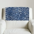 thumbnail image 5 of COEQINE Non-Slip Recliner Headrest Protector Faux Leather Washable Head Rest Covers for Recliner with Hook and Loop Straps for Sofa/Couch/Loveseat, 17x27 Inch, Blue Leopard Print, Set of 3, 5 of 7