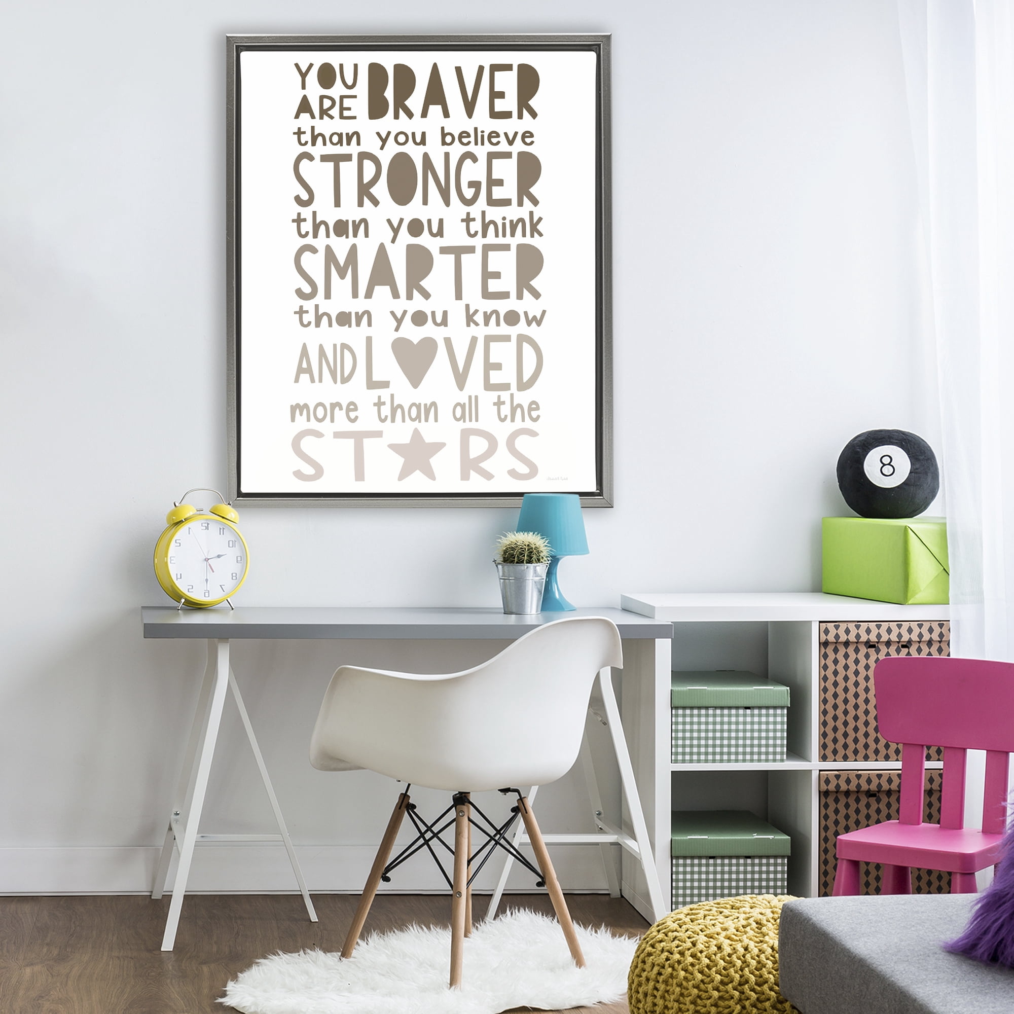 Stupell Industries Loved More Than The Stars Gray Framed Floater Canvas Wall Art, design by Elizabeth Tyndall