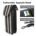 thumbnail image 2 of Cross-Body Bag Flip Phone Bag 7.6inx4.9in Durable Waterproof Pu Leather Small Size But Spacious Magnet Button Pale Violet Grey Stripe_2, 2 of 5