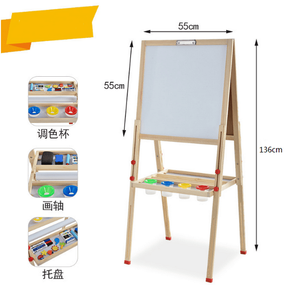 Chevalet d'Art pour Enfants en Bois AllinOne avec Rouleau de Papier et Accessoires