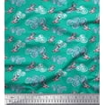 thumbnail image 1 of Soimoi Poly Georgette Fabric Clouds & Bullfinch Bird Print Fabric by The Yard 52 Inch Wide, 1 of 3