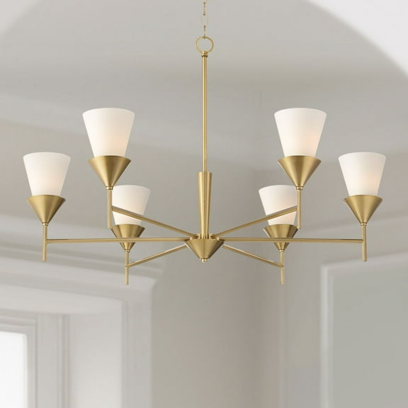 Possini Euro Design Possini Euro Caulfield 36" Wide Gold 6-Light Chandelier