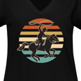 thumbnail image 4 of Inktastic Rodeo Team Roping Cowboy Women's Plus Size V-Neck T-Shirt, 4 of 5