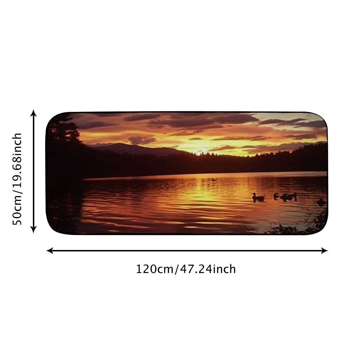 PHYHOO Decorative Door Mat, Door Mat with Non-Slip Rubber Backing, Easy Cleaning, Traps Dirt, Rug for Entry, Patio, Garage - Kezar Lake Sunset Maine Landscape Wilderness 19.68*47.24 in
