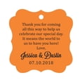 thumbnail image 1 of Darling Souvenir Custom Wedding Thank You Message Gift Tags Personalized Party Favor Hang Paper Tags-Orange-100 Tags, 1 of 1