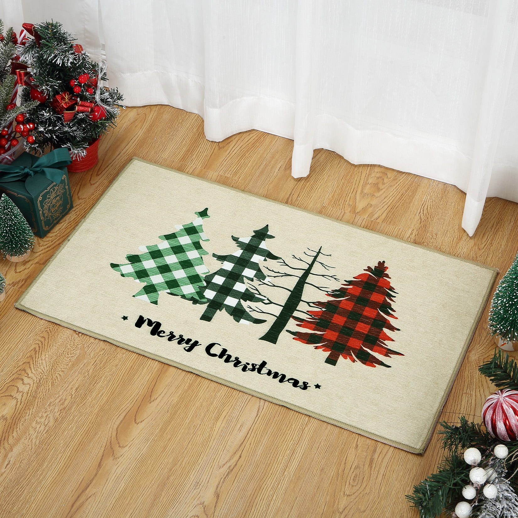 FairyStar Christmas Door Mat Decoration Front Door Mat Outdoor