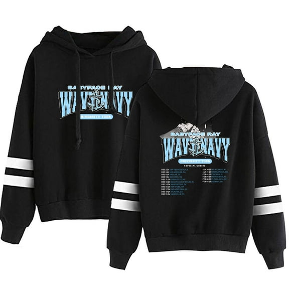 Babyface Ray Wavy Navy University Tour hoodie 2024 Hand sleeve Sweatshirt Unisex Pullover Tracksuit