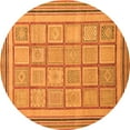 thumbnail image 1 of Ahgly Company Indoor Round Abstract Orange Modern Area Rugs, 5' Round, 1 of 4