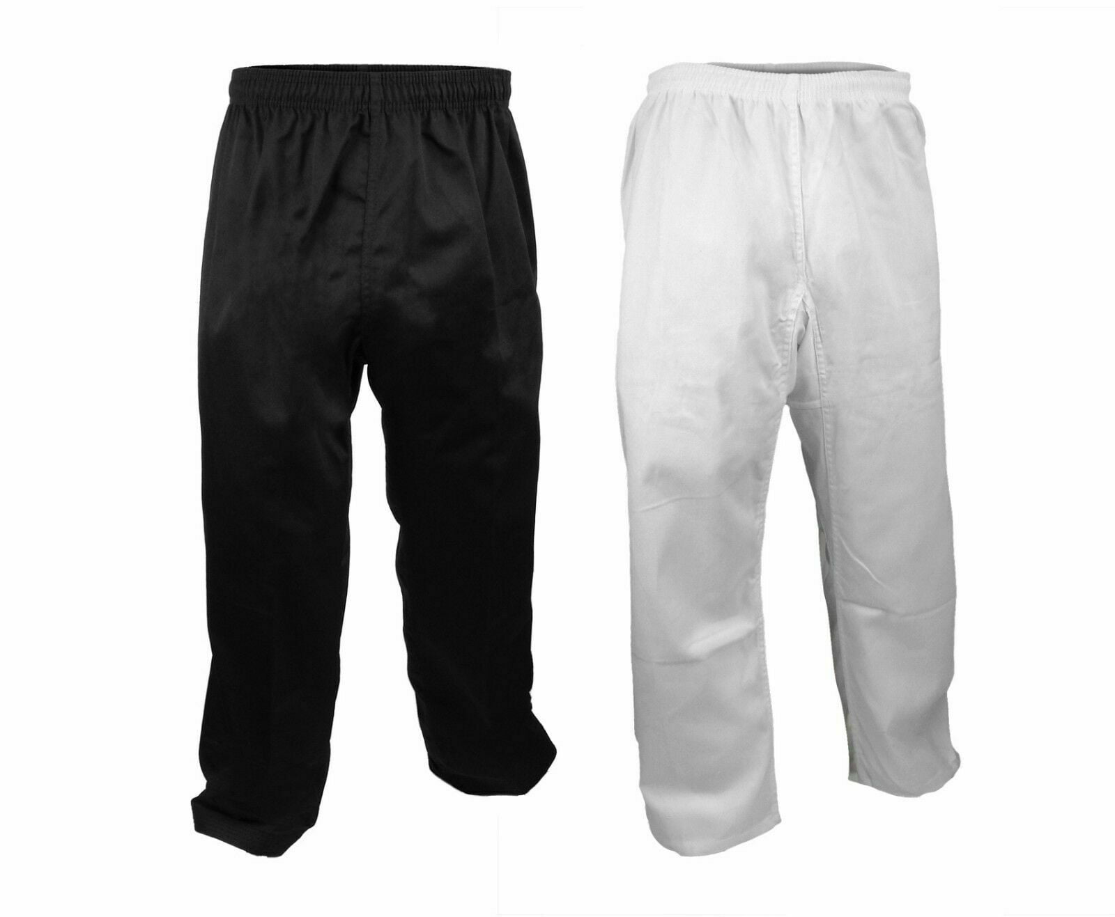 9.5 oz. Karate Taekwondo PANTS ONLY White Or Black Medium Weight Gi