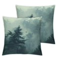 thumbnail image 2 of Nawypu Foggy Forest Body Pillow Cover Green Fog Misty Fir Hipster Vintage Nature Parks Pine Mist Wood Cloud Tree Long Pillow Case Protector with Zipper Soft Pillow Cases Covers for Bed,Couch,Set of 2, 2 of 6