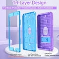 thumbnail image 3 of AVAWO Case for iPad 9th/8th/7th Generation (2021/2020/2019), iPad 10.2 Case with Pencil Holder & Kickstand, Hybrid Shockproof Protective Cover Case for iPad 9 8 7 Gen 10.2",Purple+Blue, 3 of 8