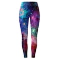 thumbnail image 4 of Womens Galaxy Leggings High Waist Galaxy Printed Colourful Leggings Yoga Trousers Stretchy Yoga Trousers Trousers Planet, 4 of 4