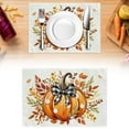 thumbnail image 2 of MOQIN Fall Thanksgiving Placemats, 12x18 Inch Orange Vintage Pumpkin Maple Leaf Decorative Autumn Harvest Seasonal Farmhouse Table Mat for Kitchen Dining Indoor Home Party Decoration, 2 of 7