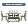 thumbnail image 6 of Bellemave Dining Table Set for 6, Include 1 Rectangular Kitchen Table and 4 Dining Chairs with Cushions and 1 Bench with Cushion, Wooden Modern Kitchen Dining Room Set (Gray), 6 of 8