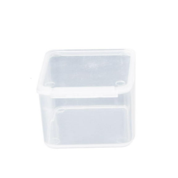 WE-POLUJ Small Square Clear Plastic Jewelry Storage Boxes Beads Crafts for Case Container