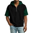 thumbnail image 6 of Fabrcox Man Hoodie Quarter Zip Short Sleeve Lightweight Men’s Sweatshirt Hiking Outdoor Drawstring V Neck Color Block Men T Shirt, 6 of 8