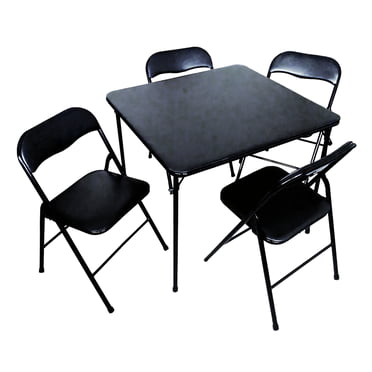 Cosco 5 Piece Card Table Set Black, Small Card Table And Chairs Costco