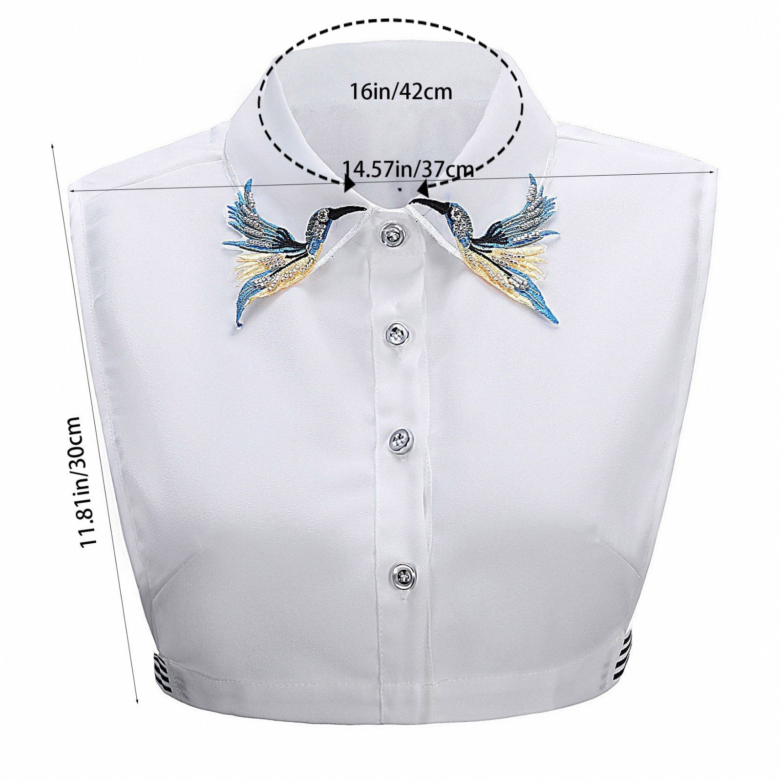 fake dress shirt collar Juland Lady's White Cotton Sleeveless Shirt with Detachable False Collar  and Choker Tie, Medium at Amazon Women's Clothing store