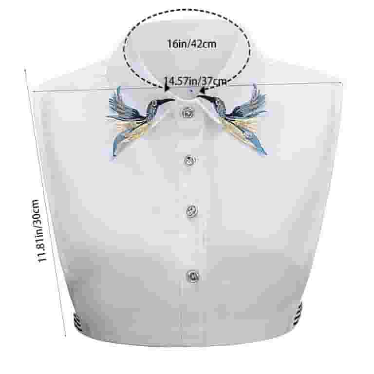 fake dress shirt collar Juland Lady's White Cotton Sleeveless Shirt with Detachable False Collar and Choker Tie, Medium at Amazon Women's Clothing store