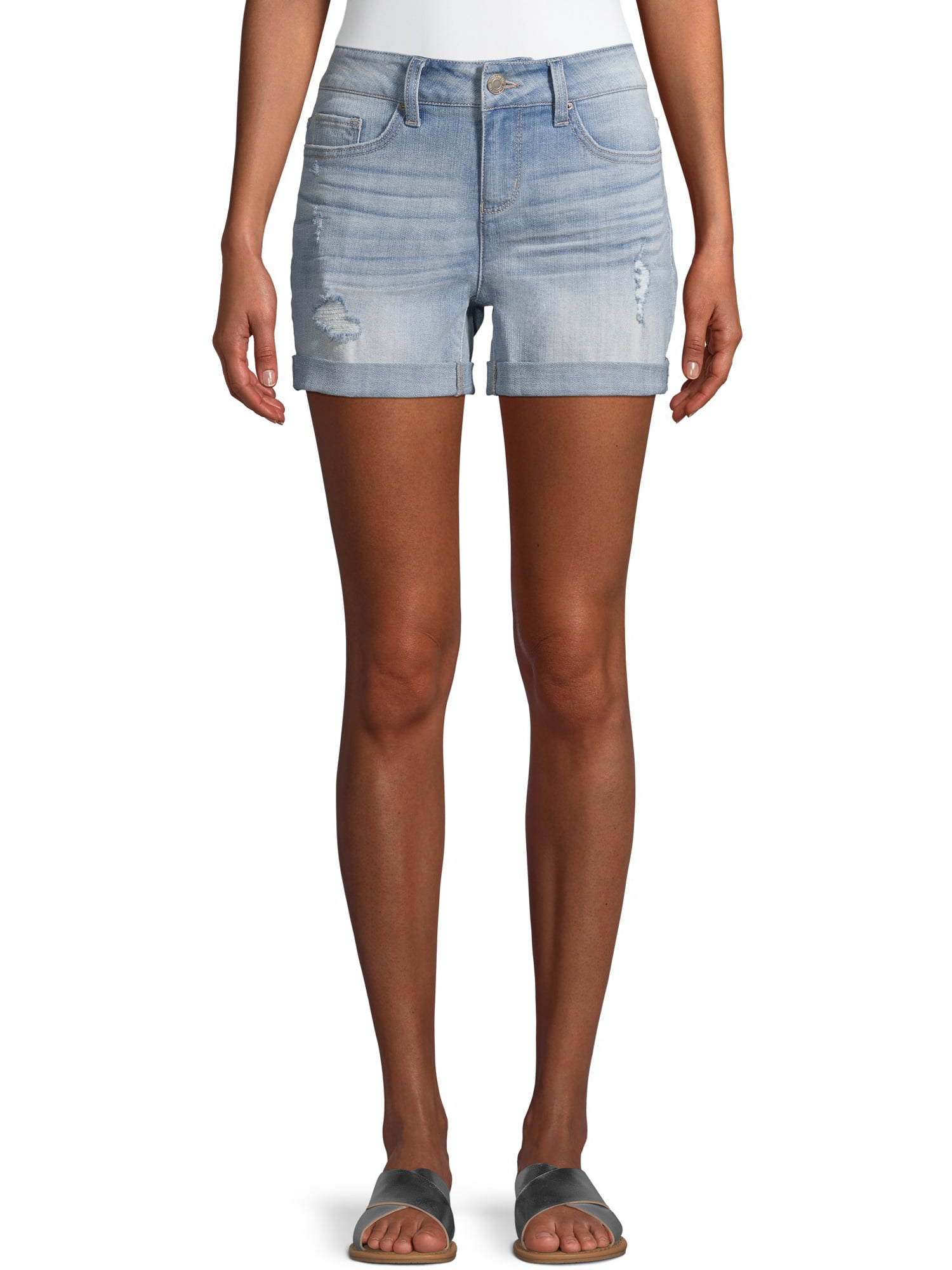 Women's Mid Rise Denim Shorts - Walmart.com