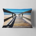 thumbnail image 2 of Designart Long Boardwalk into Blue Seashore - Seashore Throw Pillow - 12x20, 2 of 5