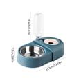 thumbnail image 3 of 2In1 Pet Feeding Station With Automatic Waterer And Slow Feed Design Stainless Steel Bowl No Spill Waterer For Cats(Blue-13.2X7.7In), 3 of 5