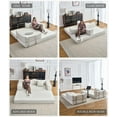 thumbnail image 4 of Lovableguy Chenille Folding Sofa Bed,Convertible King Size Couch Bed with Removable Backrest,Compression Floor Couch for Living Room,Beige, 4 of 9