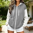 thumbnail image 2 of Njagoc3 Women's Zip up Hoodie Color Block Long Sleeve Full Zip Sweatshirt with Pockets Casual Sporty Jacket, 2 of 6