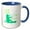Blue/White, variant on 3drose, Kitesurfer Riding a Wave Live Life on the Edge Green Silhouette, 11oz Two-tone Yellow Mug