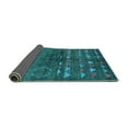 thumbnail image 2 of Ahgly Company Indoor Rectangle Solid Turquoise Blue Modern Area Rugs, 5' x 7', 2 of 4