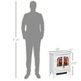 thumbnail image 3 of HOMCOM Electric Fireplace Heater Freestanding Fireplace Stove with LED Fire Flame Effect, Double Door with Overheat Protection, 750W/1500W, White, 3 of 10