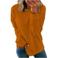 thumbnail image 2 of Meichang Sweatshirts for Women Crewneck Long Sleeve Loose Fit Going Out Tops Solid Comfy Fleece Sweatshirt Fashion 2024, 2 of 6