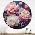 thumbnail image 2 of Designart "Peonies In Asian Painting II" Asian Oversized Wall Clock, 2 of 5