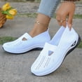 thumbnail image 5 of Domzle Women's Woven Orthopedic Walking Shoes with Soft Arch Support Mesh Comfort Non-Slip on Walking Sneakers White, 5 of 7