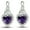 Purple, variant on Heart Shape Blue Cz Drop Stud Earrings Womens Ginger Lyne Collection