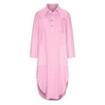 thumbnail image 6 of Pink Women Beach Lounge Dresses Long Sleeve Dresses for Women High Neck Faux Gauze Linen Maxi Long Loose Fit Thin Fairy Hawaiian with Slit Fall Summer Dresses 2025 XXL, 6 of 7