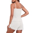 thumbnail image 3 of MINTREUS Womens Cami Pajamas Sets 2 Piece Camisole Lounge Pjs Set Lace Trim Sleepwear with Shorts, 3 of 9