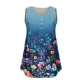 thumbnail image 3 of Drses Women Plus Size Camisole Floral Tie-Dye Tops V Neck T-Shirts Button up Tunic Casual Flowy Pleats Tanks Blouses, 3 of 4