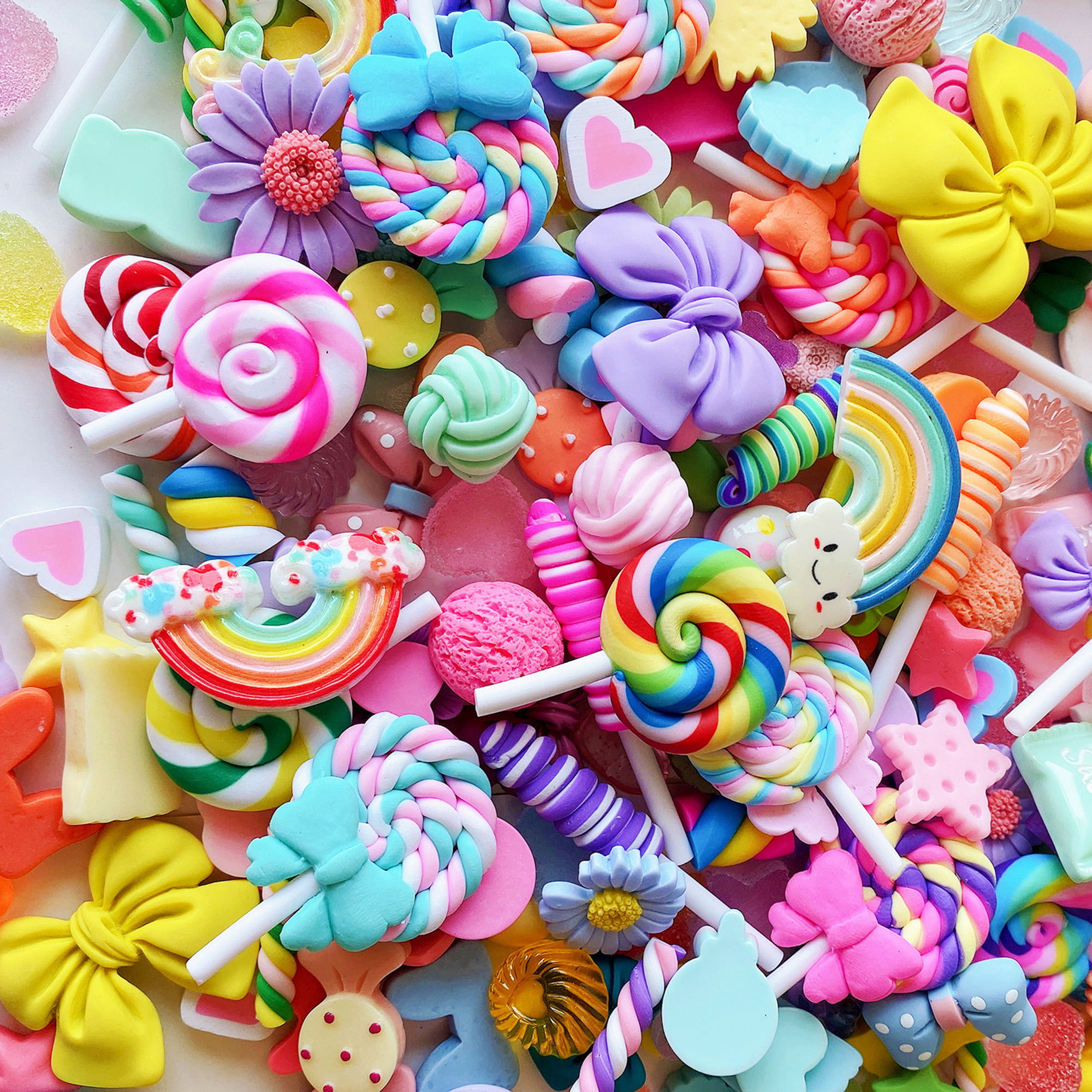 LNKOO 60 Pieces Slime Charms Set Candy Sweets Charms Mixed