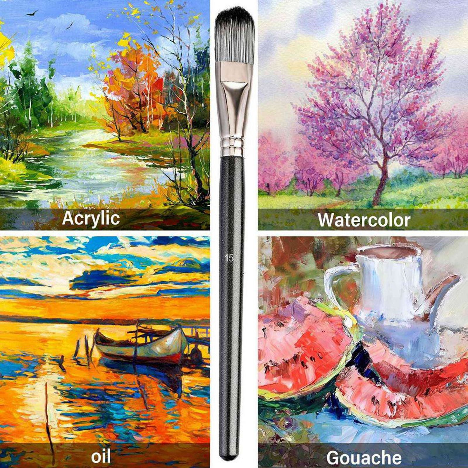 30PCS Acrylic Paint Brushes Set, Acrylic, Watercolor and Gouache Painting Brushes ForAmatures and Professional Painter