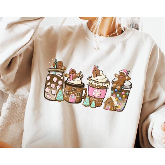 Coffee Sweatshirt Sweater Coffee Lover Shirt Cute Winter Hoodie Women Latte Sweatshirt Pajamas , Sweatshirt Size S-5Xl