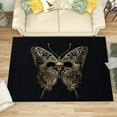 thumbnail image 1 of 2x3 Rug, Death Moth Door Mat, Gothic Skull Butterfly Rug, Black and Gold Rugs for Entryway, Washable & Non Slip & Soft Low Pile Small Carpet, Indoor Doormat, Death Moth Home Decor & Gifts, 1 of 1