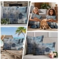thumbnail image 5 of Navy Blue Grey Outdoor Waterproof Pillow Covers, Modern Oil Painted Abstract Art Aesthetics Decorative Rectangle Throw Pillowcase Sofa Cushion Sham for Patio/Couch/Chair, 20"x12" 2 Pack, 5 of 8